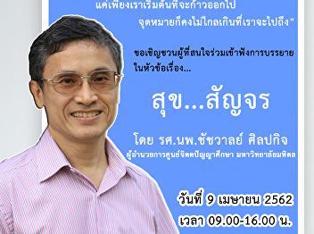Invitation to the happiness lecture By
Doctor Chatchavan Sinpakit