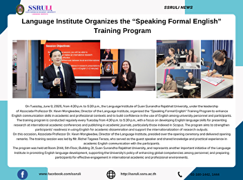 Language Institute Organizes the
“Speaking Formal English”  Training
Program