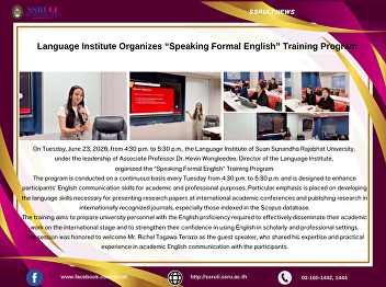 Language Institute Organizes “Speaking
Formal English” Training Program