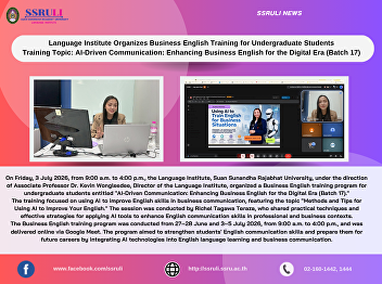 Language Institute Organizes Business
English Training for Undergraduate
Students Training Topic: AI-Driven
Communication: Enhancing Business
English for the Digital Era (Batch 17)