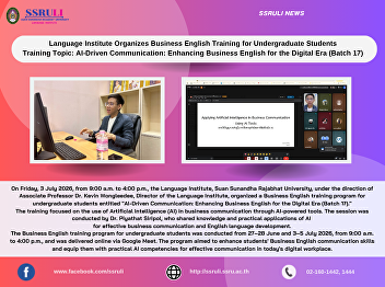 Language Institute Organizes Business
English Training for Undergraduate
Students Training Topic: AI-Driven
Communication: Enhancing Business
English for the Digital Era (Batch 17)