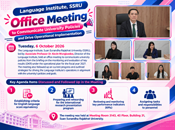 Language Institute, SSRU, Holds Office
Meeting to Communicate University
Policies and Advance Operational
Implementation